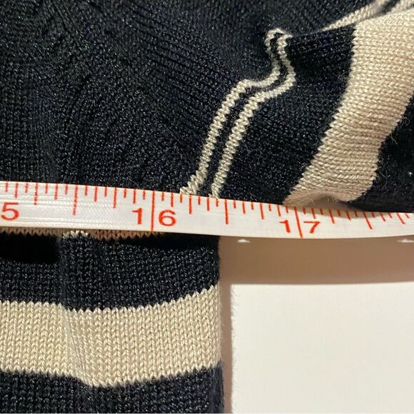 Oliver Perry Knitwear Silk/Cotton Blend Striped Lightweight Cardigan Women's M - Picture 12 of 13